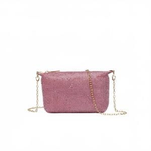 NEW LIKE DREAMS women's remy rhinestone evening clutch bag in pink